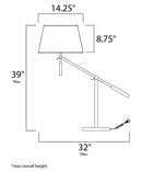 Hotel 28"H 1-Light LED Table Lamp Light Fixture Polished Chrome Finish by Maxim