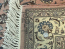 Pak Persian Rug 4x6, Pink and Cream, Very Fine 225 KPSI, Handmade Wool Oriental Carpet