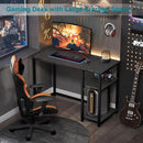 40 Inch Computer Desk With Two Tier Shelves Black Marbling