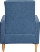 Blue Upholstered Accent Armchair With Back Cushions