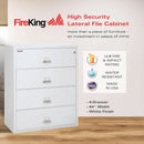 White 4 Drawer Fire Safe Lateral File Cabinet 1 Hour
