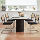 Black Chrome Rattan Midcentury Cesca Dining Chairs