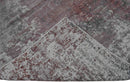 Handmade 6.6x8 Modern Abstract Red and Gray Viscose Rug