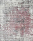Handmade 6.6x8 Modern Abstract Red and Gray Viscose Rug