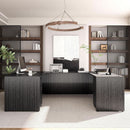 67 Inch U Shaped Executive Desk With 2 Storage Cabinets
