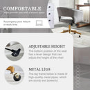Grey Velvet Home Office Chair With 360 Swivel And Gold Base