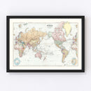 Vintage World Map 1904