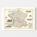 Vintage Map of France 1851