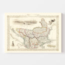 Vintage Map of Turkey in Europe 1851