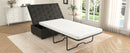 Convertible Ottoman Sleeper with Memory Mattress and Tufted Design, Folding Sofa Bed, Dark Gray Linen, 49.6 Inches