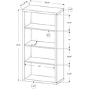 Adjustable 3 Shelf Bookcase 48H Brown Laminate Finish