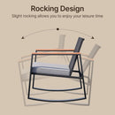 Outdoor Rocking Bistro Set With Cushions And Glass Table