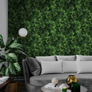 Green Leaves Pattern Wallpaper Mural. Botanical Wall Mural.