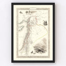 Vintage Map of Syria 1851