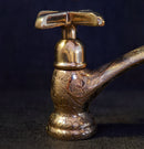 Stylish Engraved V-Style Brass Bridge Faucet for a Touch of Elegance