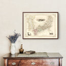 Vintage Map of Japan & Korea 1851
