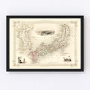 Vintage Map of Japan & Korea 1851