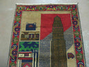 3' X 4' New Vintage Handmade Afghan Balouch Tribal Wool Pictorial Rug