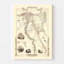 Vintage Map of Egypt & Saudi Arabia 1851