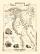 Vintage Map of Egypt & Saudi Arabia 1851