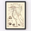 Vintage Map of Egypt & Saudi Arabia 1851
