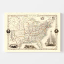 Vintage Map of United States 1851