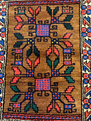 Small Persian Baluchi Rug, Tribal Rug, Brown, Multicolor