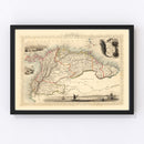 Vintage Map of Venezuela, New Granada, Ecuador & the Guayanas 1851