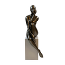 Antoinette Doll Sculpture // Glossy Gray with White Base
