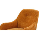 Chenille Armchair, Modern Style Accent Chair with Wood Legs, Comfy Design for Living Room, Bedroom, Office, Orange