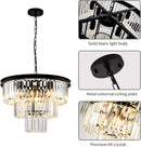 8 Light Black Crystal Chandelier Elegant Dining Fixture