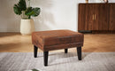 Mirod Vintage Distressed Ottoman,Classic Riveted Footrest with Solid Wood Legs for Living Room, Bedroom & Study