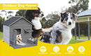 Large dog house, long 44.2' x wide 44.6' x high 44.6' Solid wood asphalt roof dog house with large terrace for large dogs, weatherproof large dog house ,Small wooden doors that can be locked