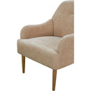Chenille Armchair, Modern Style Accent Chair with Wood Legs, Comfy Design for Living Room, Bedroom, Office,Beige
