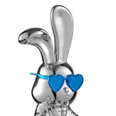 Sitting Rabbit with Blue Tie and Glasses