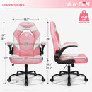 Pink Ergonomic Gaming Chair With Adjustable Lumbar Support