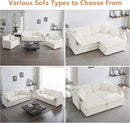 Beige 2 Piece Loveseat Armchair Set Chenille Upholstery