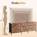 63 Inch Dresser With Durable Fabric Drawers In Rustic Brown
