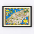 Vintage Map of Manhattan, New York 1926