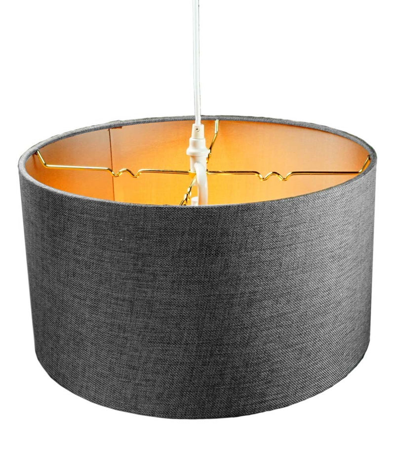 1-Light Plug In Swag Pendant Ceiling Light Granite Grey Shade