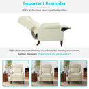 Upholstered Push Back Recliner Chair with Classic Wing Back, Beige Chenille, 29.75'