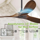 Outdoor Ceiling Fan 52 Inch Remote Control For Patios