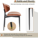 Mid-Century Modern Dining Chairs Set of 2 – Italian-Inspired Bentwood Design with Matte Metal Legs & Luxe PU Leather Seating