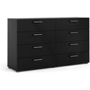 Black 8 Drawer Dresser For Bedroom With Compact Storage