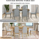 7-Piece Farmhouse Dining Set Classic Rustic Table and 6 high-back design Chairs for Dining Room, Kitchen (Brown+Gray)