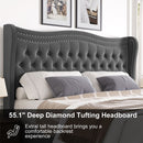 LIFT UP VELVET GRAY  FULL SIZE BED