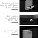 28.38 Inch Vertical Filing Cabinet Lockable Metal For Home Office Use Pre Assembled Letter Size Compatible