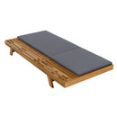 LOUNGE CHAISE SET,SPACE AVAILABLE ON ONE SIDE, ACACIA WOOD WITH WATER-RESISTANT LOUNGE CUSHIONS (Dark Grey/ & 2 INCH THICK) - MATCHING CREAM/LEAF COCONUT VERSION AVAILABLE
