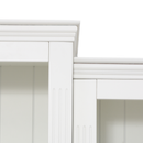Retro Style 3-Piece Bookcase Display Cabinet with Adjustable LED Lighting, Tempered Glass Shelves, White