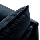 Oversized Deep Seat Sectional Cloud Sofa Sleeper with 3 Ottomans & Soft Pillows, Modular Couch Bed, Blue Chenille, 109.45 Inches